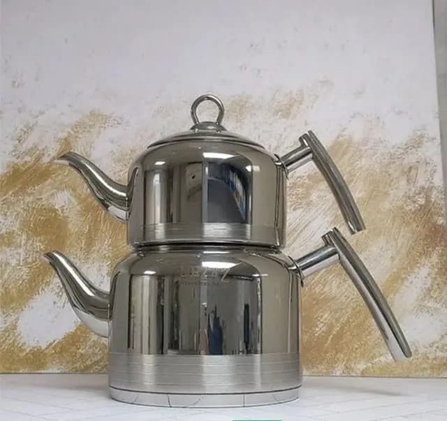 ست کتری قوری استیل نزاز (2.5 لیتر) کد 2411 — تصویر ۳