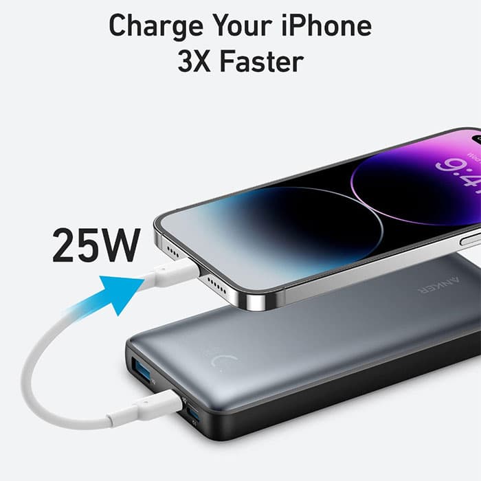 پاوربانک 10000mAh انکر مدل Power Core 25W A1249 533 — تصویر ۴