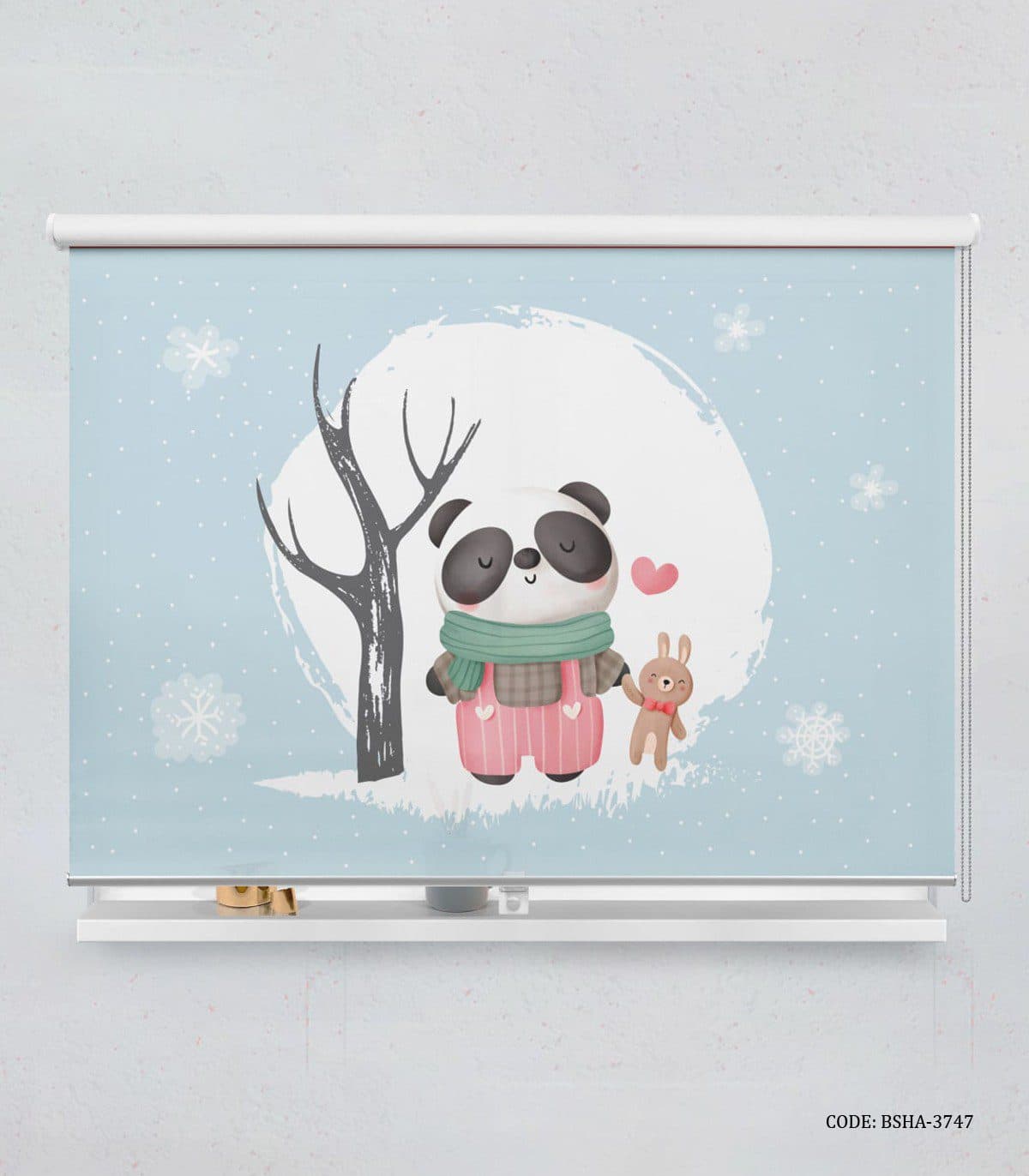 پرده شید اتاق کودک پسرانه طرح پاندا مدل Sweet Panda