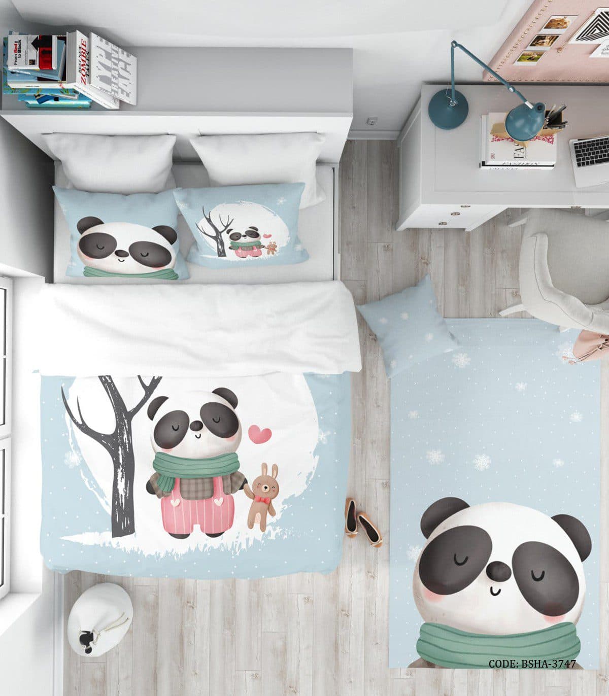روتختی کودک پسرانه 4 تکه طرح پاندا مدل Sweet Panda