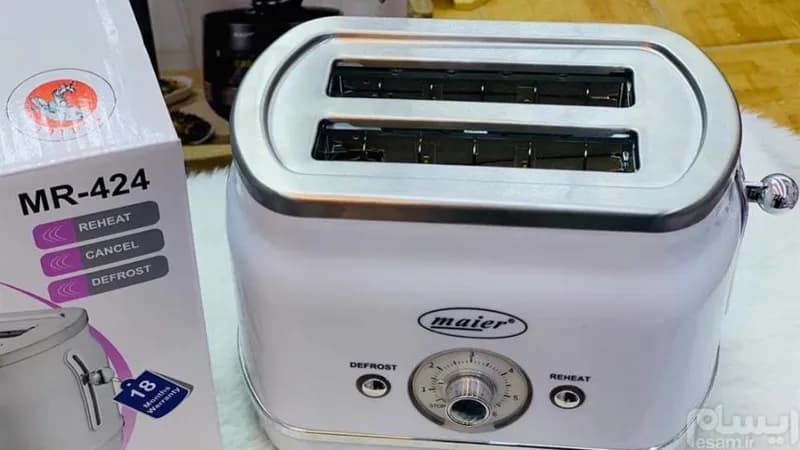 توستر نان مایر MR-424 | خرید توستر دوخانه 700 وات با تنظیم دما — تصویر ۴