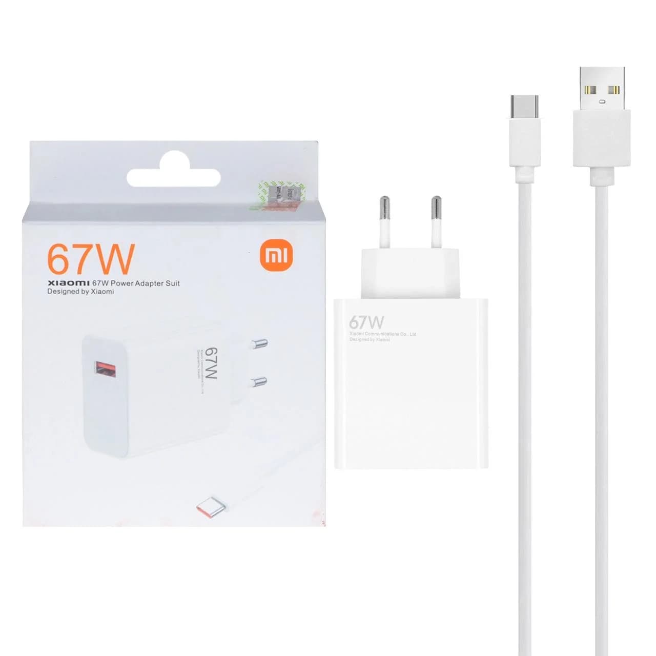 شارژر دیواری فست تک پورت Xiaomi مدل MDY-12-EA 67W به همراه کابل شارژ Type-C – سفید