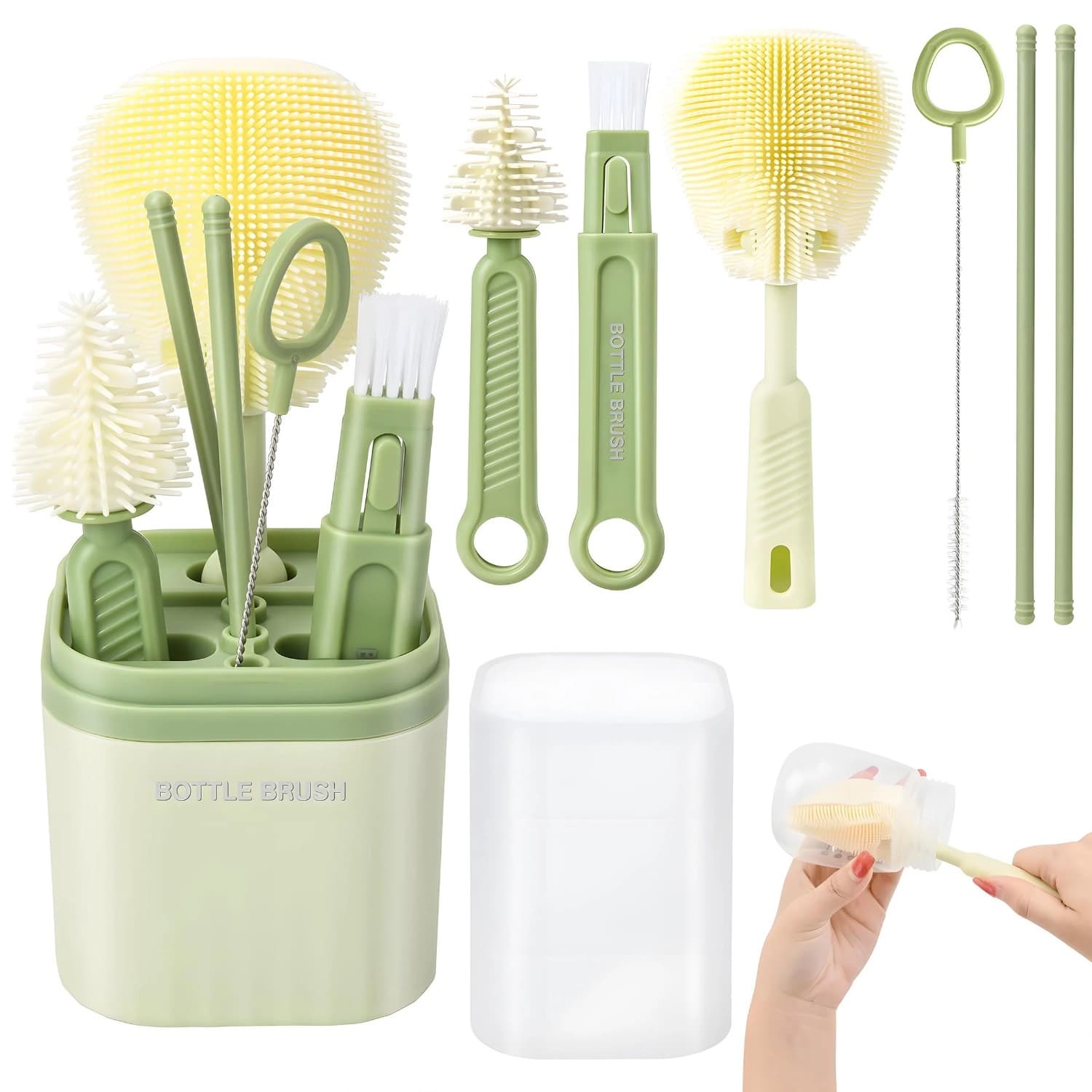 ست 6 عددی شیشه شور سیلیکونی کودک باتل براش Bottle Brush