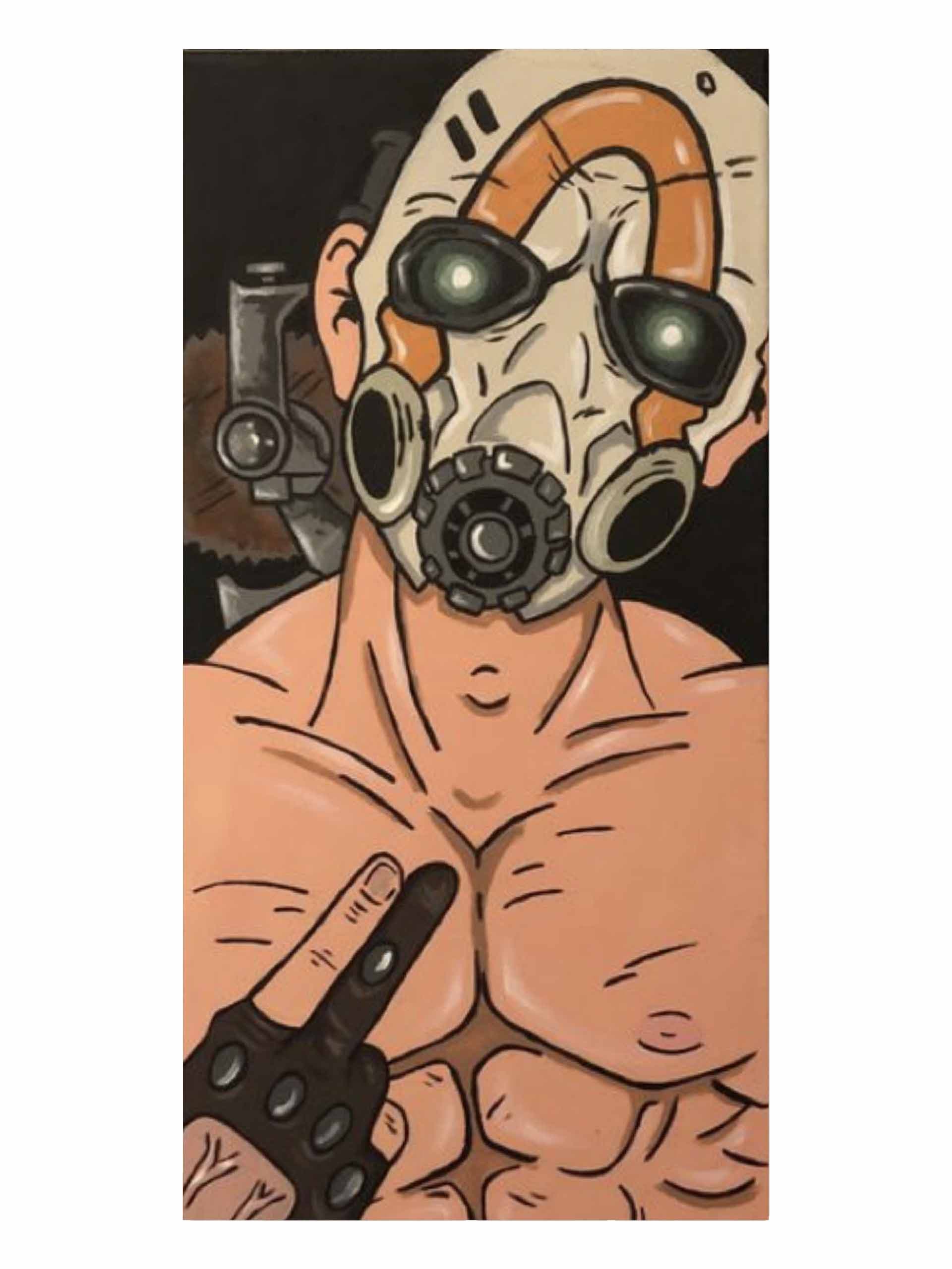 🏜️ تابلو نقاشی پاپآرت سایکو (Borderlands Psycho) | هنر دست Yohooland