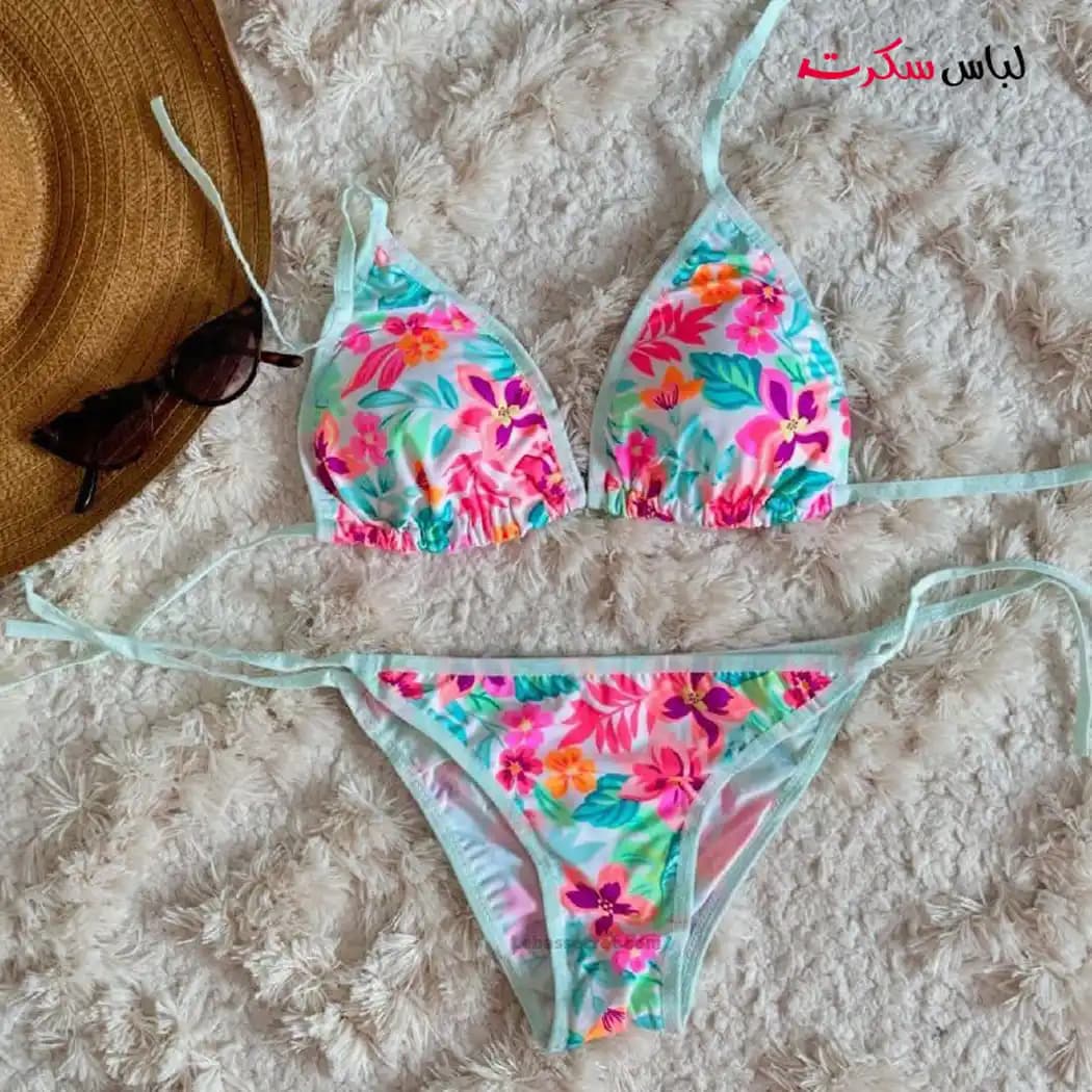 بیکنی گره ای گلدار ls0122 — تصویر ۵