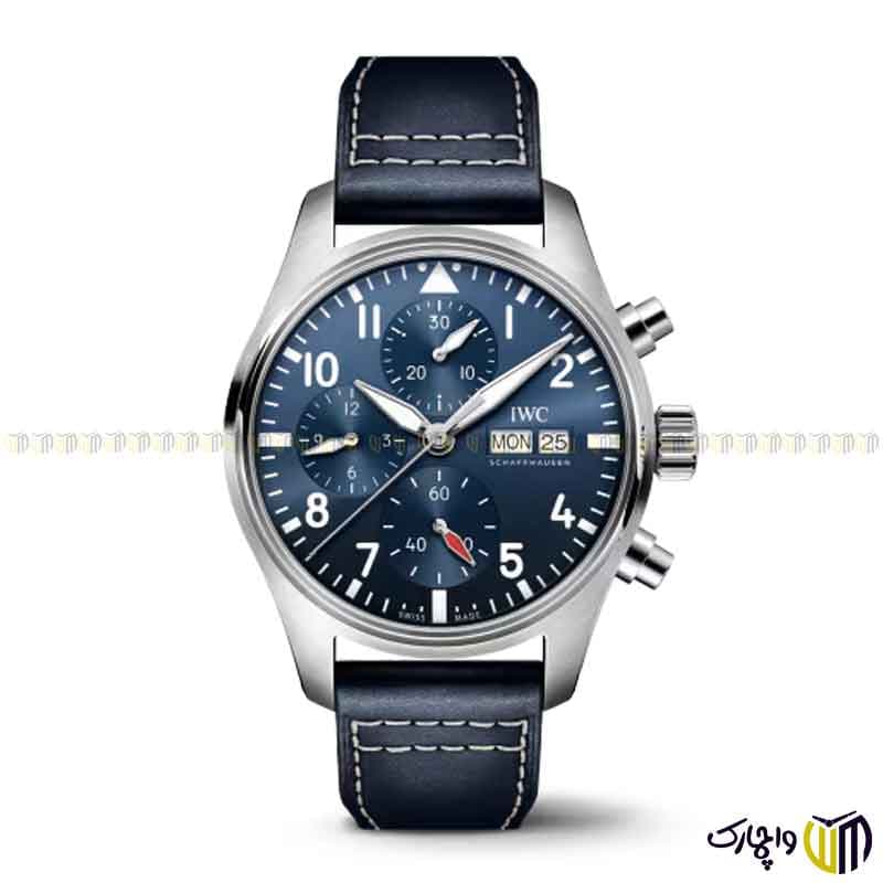 ساعت مچی عقربه ای کرنوگراف برند iwc طرح IW378003 رنگ نقره ای سرمه ای