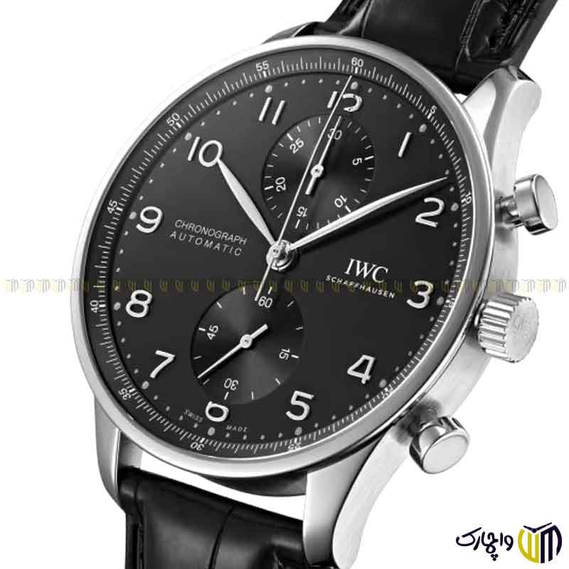 ساعت مچی عقربه ای کرنوگراف برند ‏iwc‏ طرح ‏IW371609‎ رنگ نقره ای مشکی — تصویر ۲