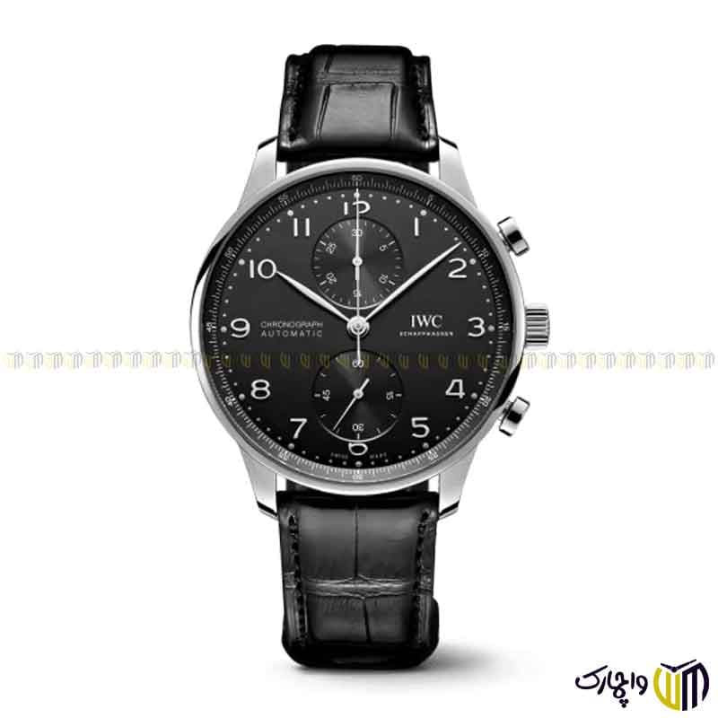 ساعت مچی عقربه ای کرنوگراف برند iwc طرح IW371609 رنگ نقره ای مشکی