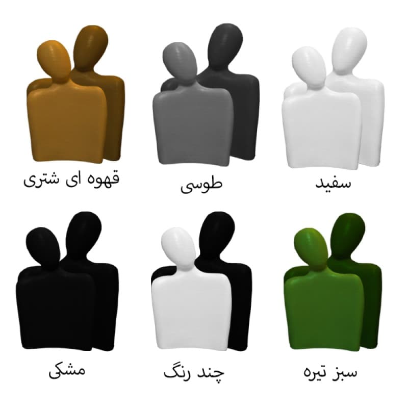 دکوری مدل مجسمه زوج عاشق تکیه گاه مجموعه دوعددی — تصویر ۳
