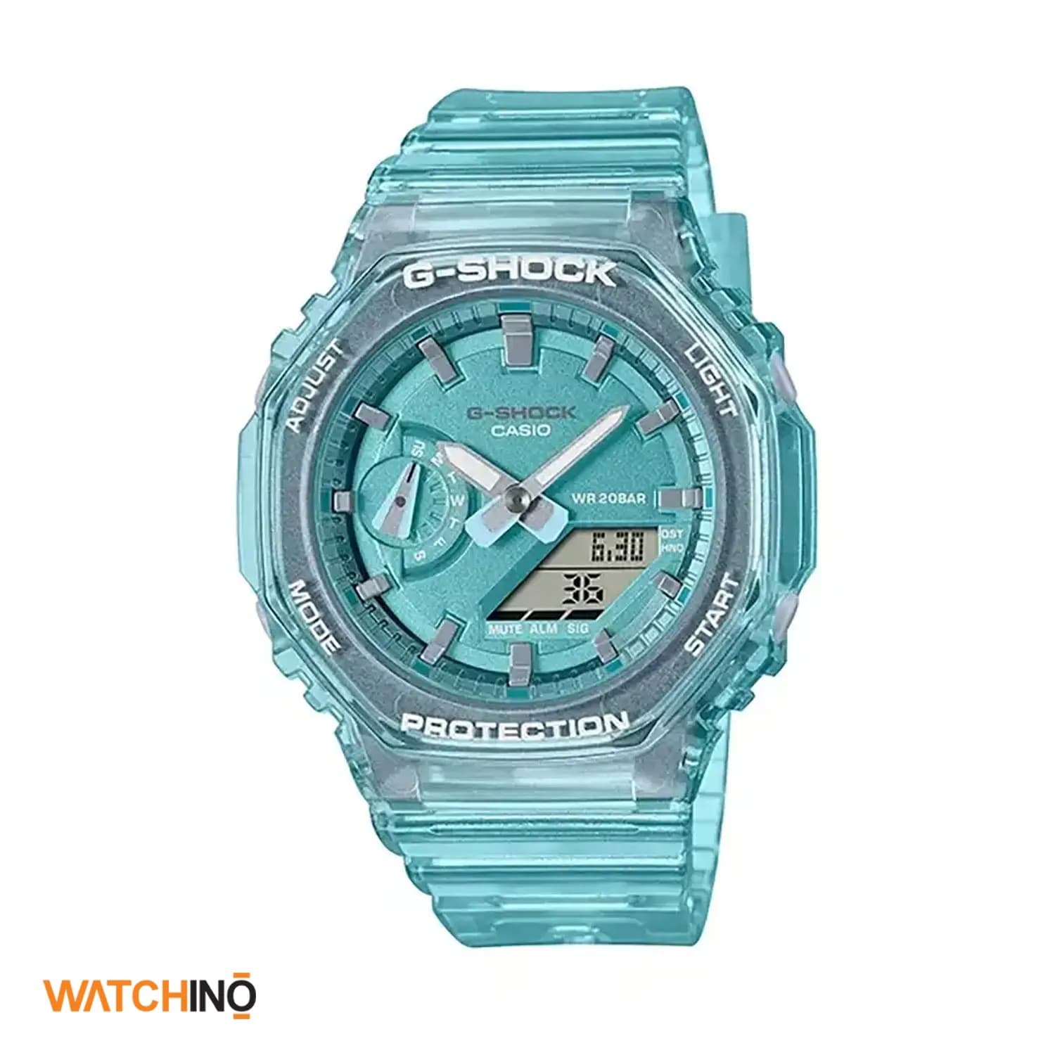 ساعت مچی اسپرت دو زمانه برند جی شاک مدل ‏GMA S2100SK 2ADR‎ رنگ آبی — تصویر ۸