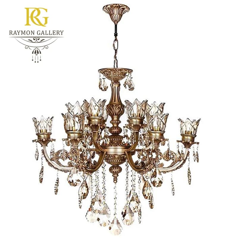 لوستر برنزی 12 شعله کد B12304