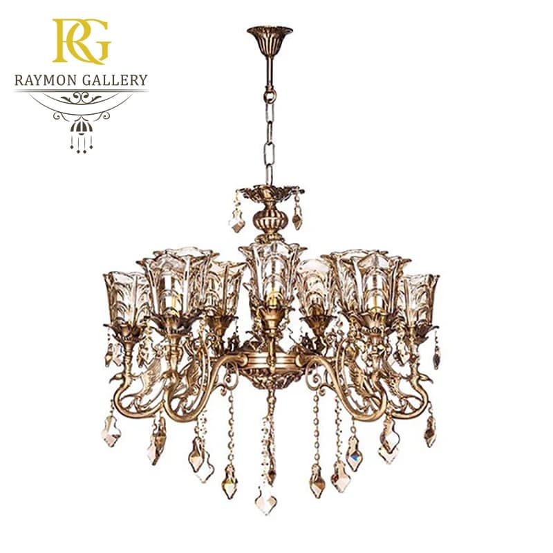 لوستر برنزی 10 شعله کد B10300