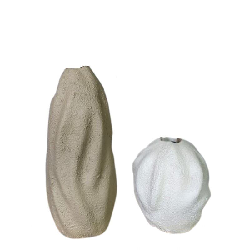 گلدان دکوری مدل تکسچر استوانه ای مدرن مجموعه 2 عددی