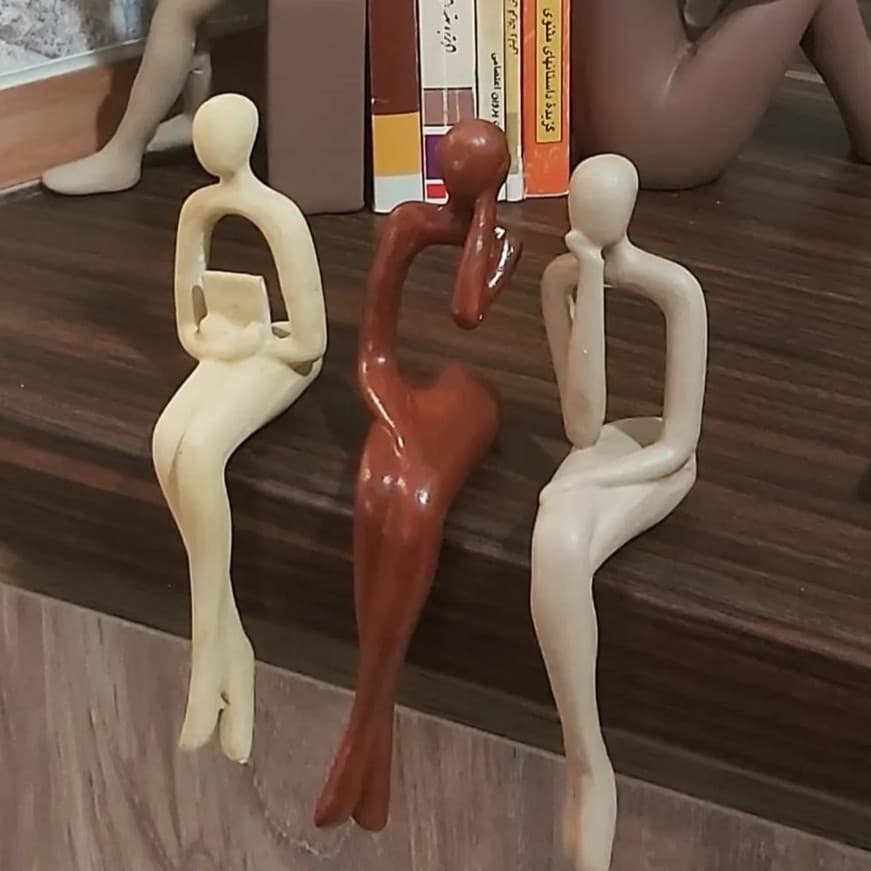 ست 3 عددی مجسمه دکوری آدمک های لبه نشین