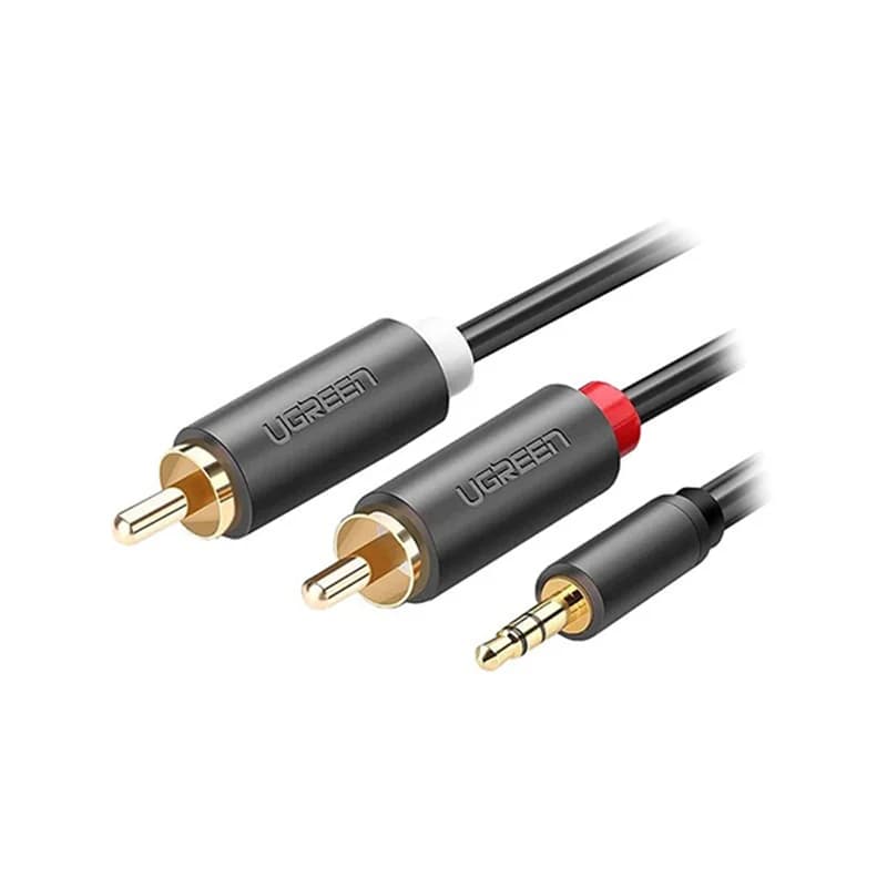 کابل 1 به 2 صدا 3.5 میلی متر نر به RCA نر یوگرین مدل AV102-10513 طول 5 متر