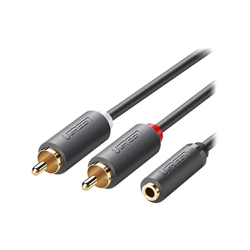 کابل 2 به 1 صدا RCA نر به 3.5 میلی متر ماده یوگرین مدل AV102-10588 طول 1 متر — تصویر ۲