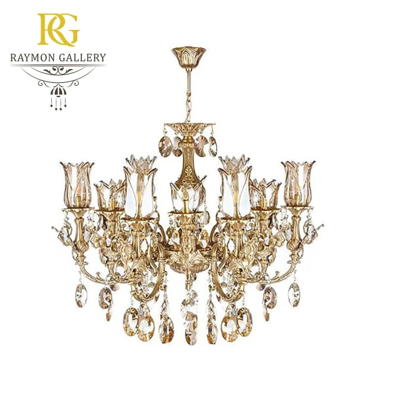 لوستر برنزی 12 شعله آنتیک کد B12247
