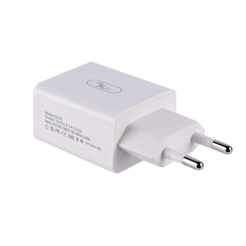 شارژر دیواری 10.5 وات 2.1A اسکای دلفین مدل SC30T + کابل تایپ سی — تصویر ۲