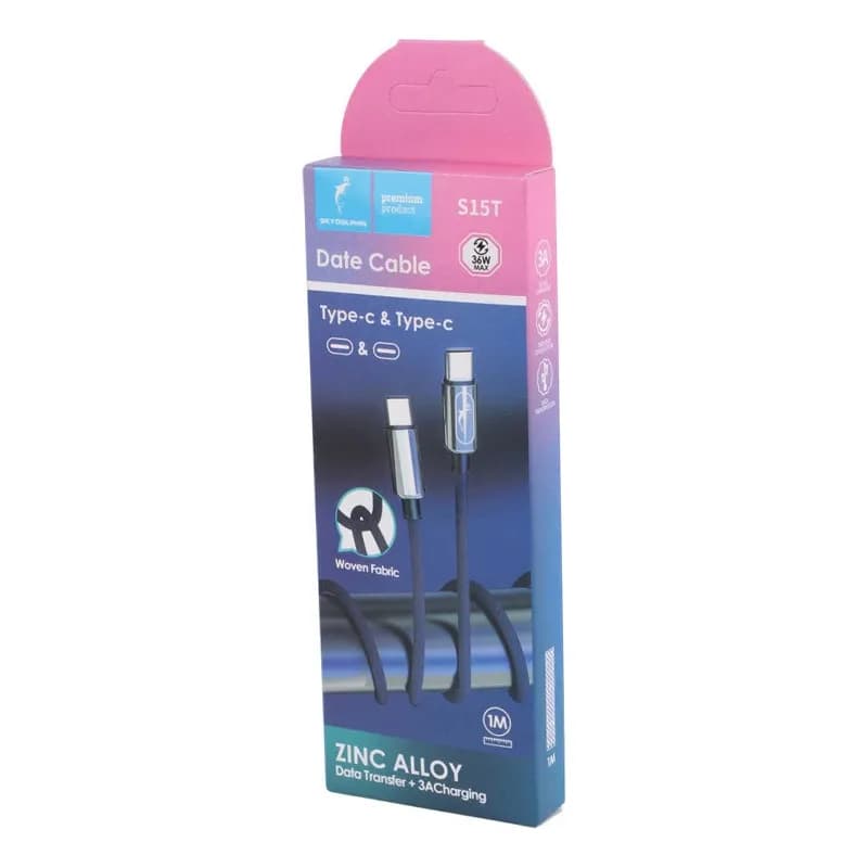 کابل دو سر تایپ سی 36W فست اسکای دلفین S15T طول 1 متر مشکی – حراج — تصویر ۳