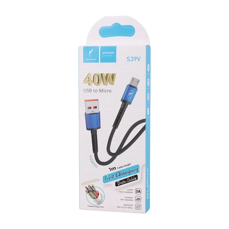 کابل شارژ USB به میکرو 40W فست اسکای دلفین S39V طول 1 متر مشکی – حراج — تصویر ۳