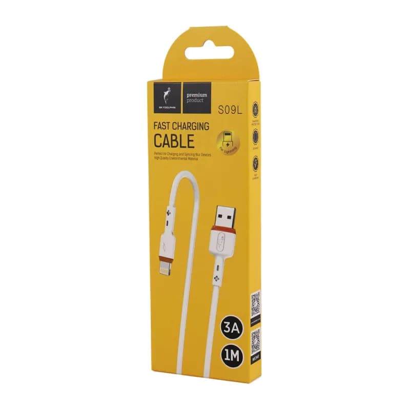 کابل شارژ USB به لایتنینگ 3A فست اسکای دلفین S09L طول 1 متر سفید – حراج — تصویر ۳