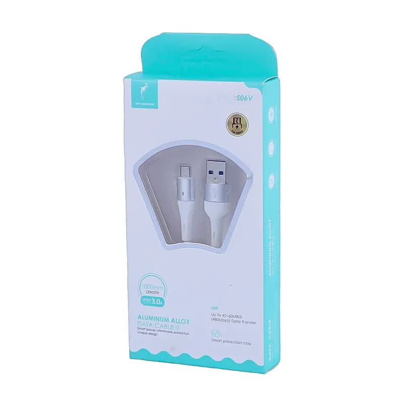 کابل شارژ USB به میکرو 3A فست اسکای دلفین S06V طول 1 متر سفید – حراج — تصویر ۳