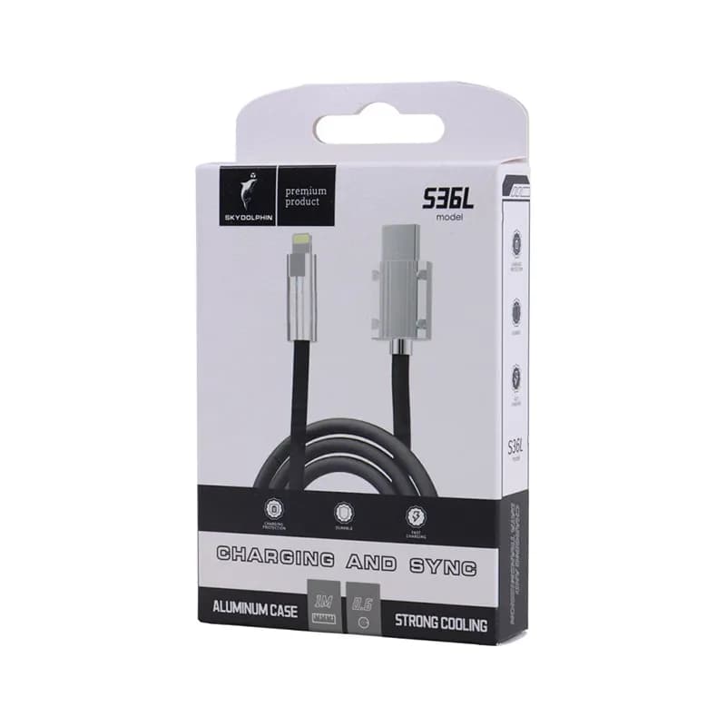 کابل شارژ USB به لایتنینگ 2.4A فست اسکای دلفین S36L طول 1 متر مشکی – حراج — تصویر ۳