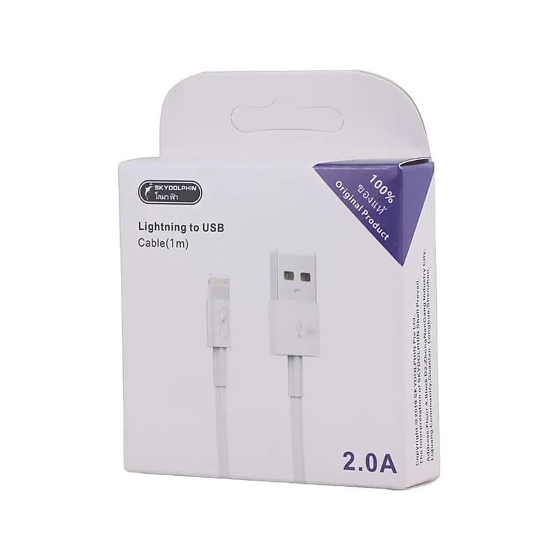 کابل شارژ USB به لایتنینگ 2A فست اسکای دلفین S11L طول 1 متر سفید – حراج — تصویر ۳