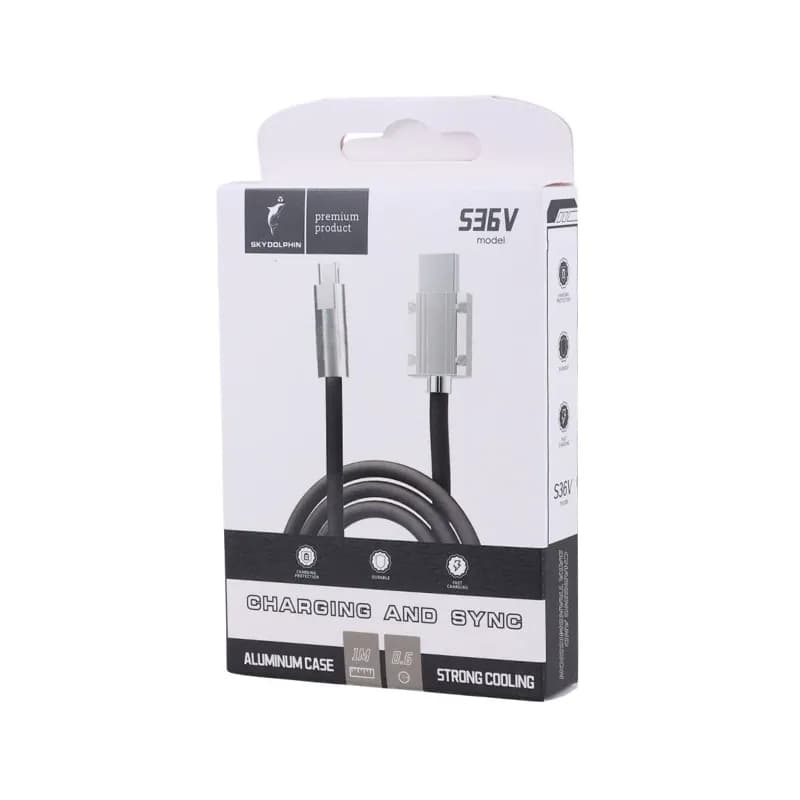 کابل شارژ USB به میکرو 2.4A فست اسکای دلفین S36V طول 1 متر مشکی – حراج — تصویر ۳