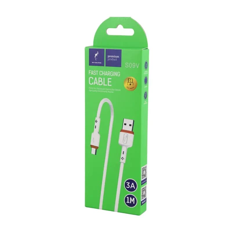 کابل شارژ USB به میکرو 3A فست اسکای دلفین S09V طول 1 متر سفید – حراج — تصویر ۳