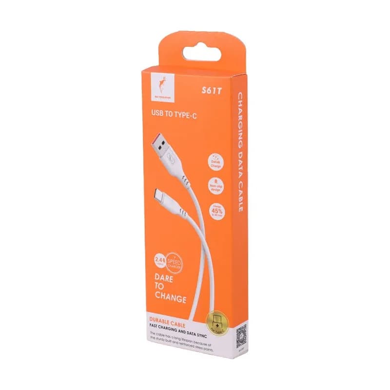 کابل شارژ USB به تایپ سی 2.4A فست اسکای دلفین S61T طول 1 متر سفید – حراج — تصویر ۳