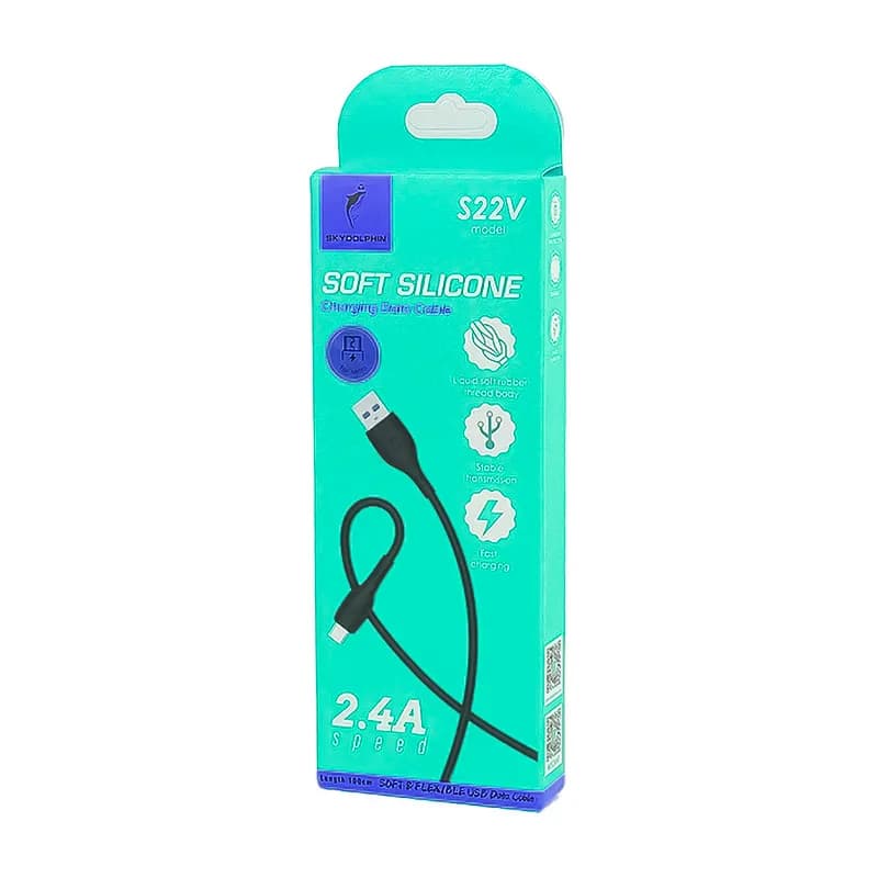 کابل شارژ USB به میکرو 2.4A فست اسکای دلفین S22V طول 1 متر سفید – حراج — تصویر ۳