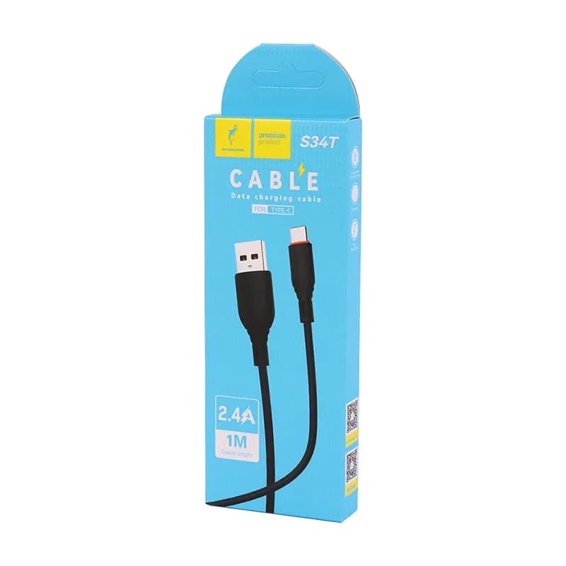 کابل شارژ USB به تایپ سی 2.4A فست اسکای دلفین S34T طول 1 متر مشکی – حراج — تصویر ۳