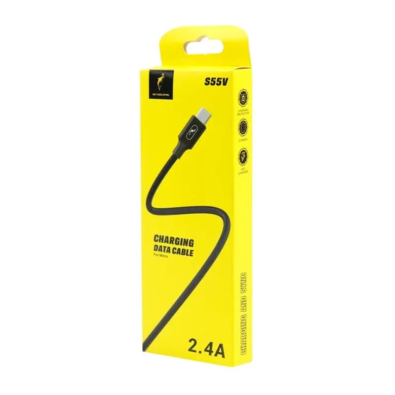 کابل شارژ USB به میکرو 2.4A فست اسکای دلفین S55V طول 1 متر مشکی – حراج — تصویر ۲