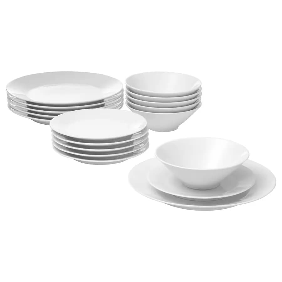 سرویس 18 پارچه سفید ایکیا مدل IKEA 365+
