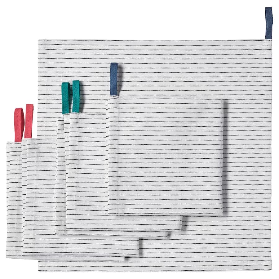 دستمال سفره سفید/مشکی ایکیا سایز 33×33 مدل GRUPPERA