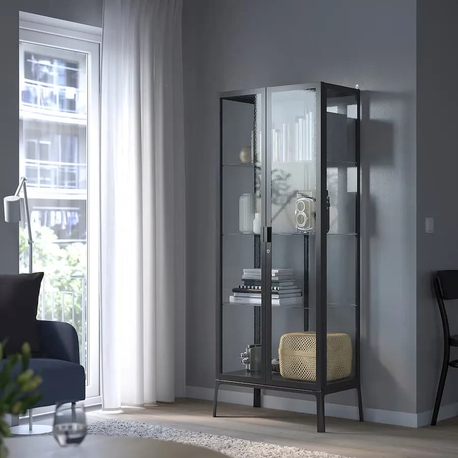 کابینت درب شیشه ای آنتراسیت ایکیا مدل MILSBO — تصویر ۳