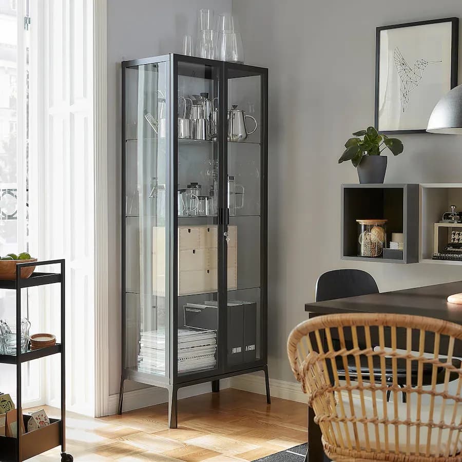 کابینت درب شیشه ای آنتراسیت ایکیا مدل MILSBO — تصویر ۴