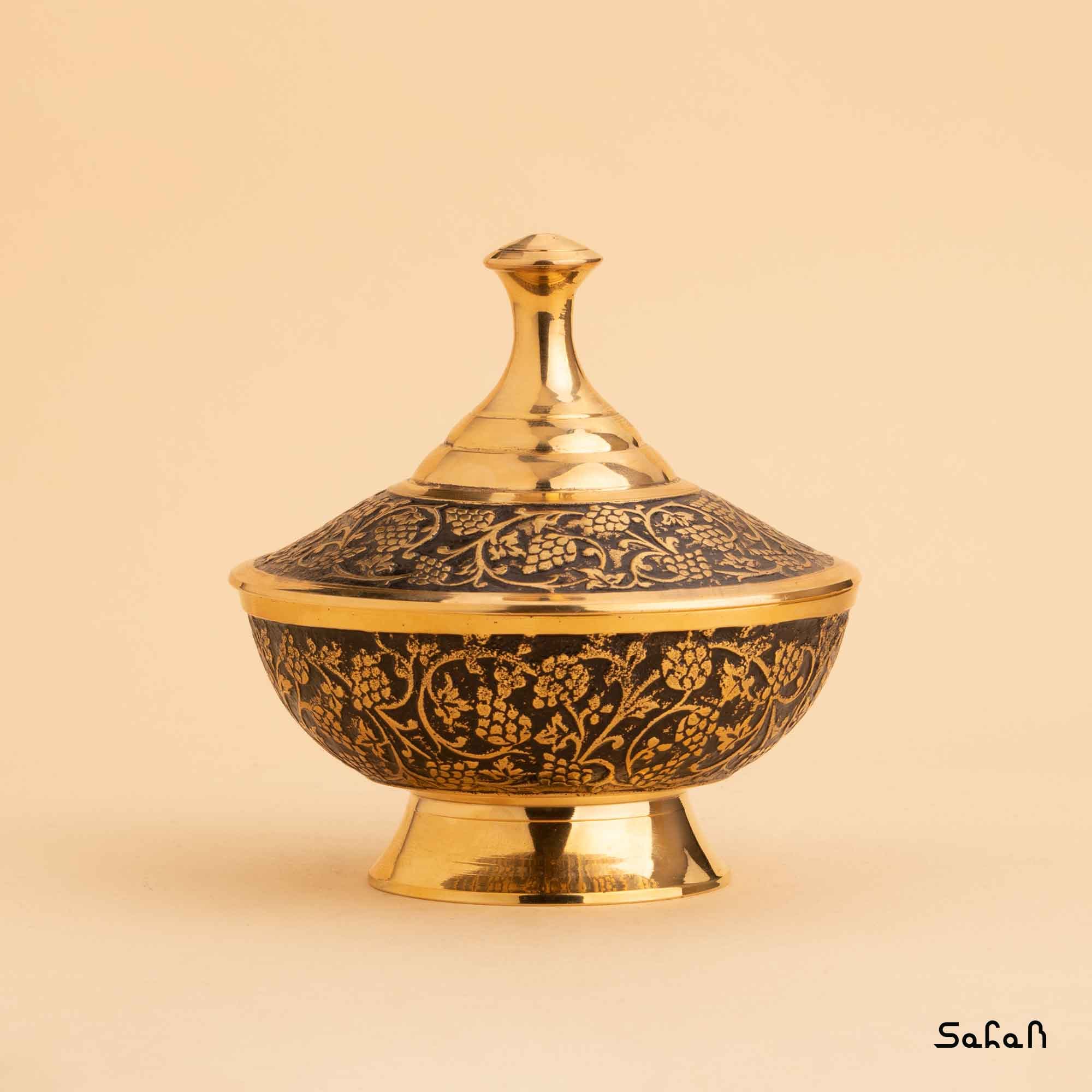 قندان برنجی میناکاری مدل انگوری