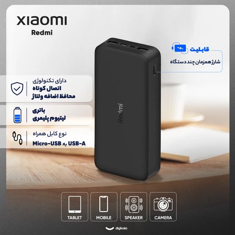 پاوربانک مدل PB200LZM ظرفیت 20000 میلی آمپر ساعت(اورجینال) — تصویر ۵