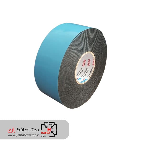 چسب دوطرفه مشکی با روکش آبی بونوتیپ عرض 4 سانتی متر — تصویر ۲