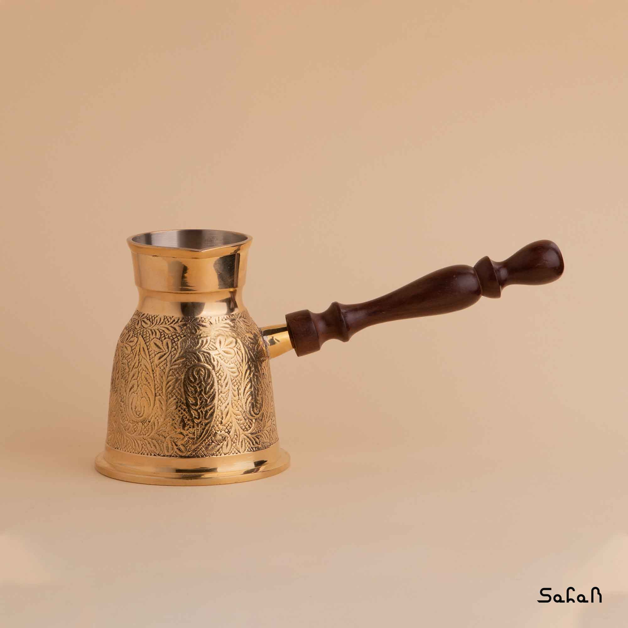 قهوه جوش برنجی طلایی بدون در مدل سالوادور
