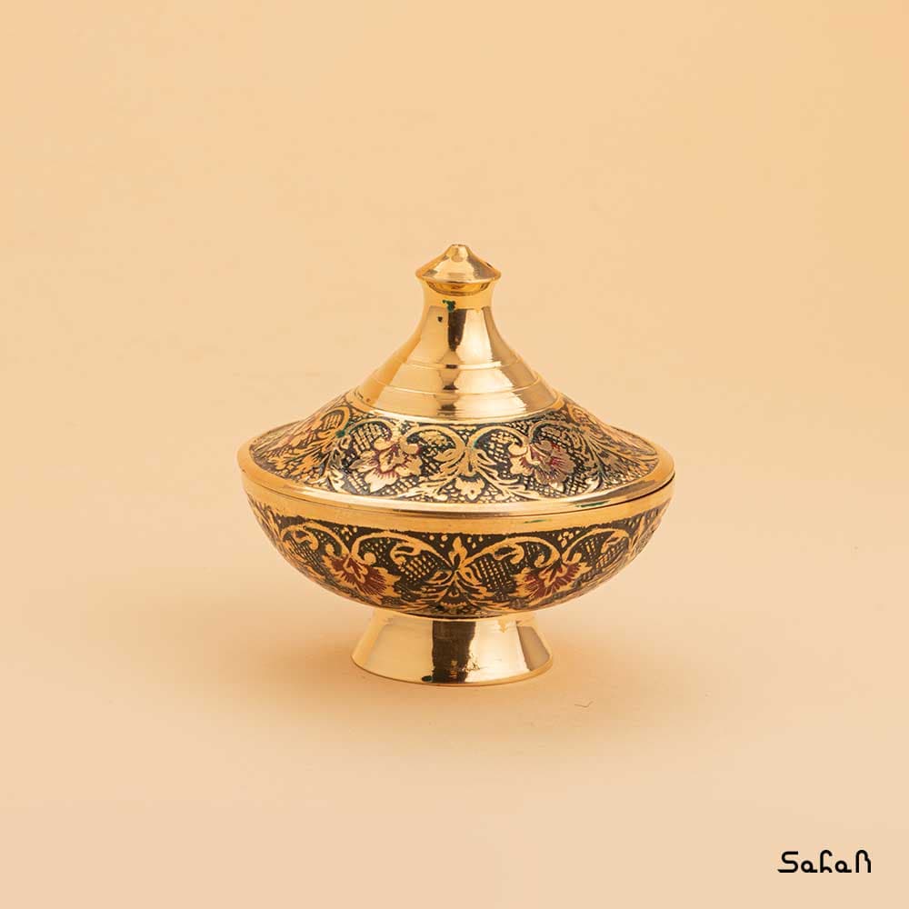 قندان برنجی طلایی مدل لیلیوم کوچک