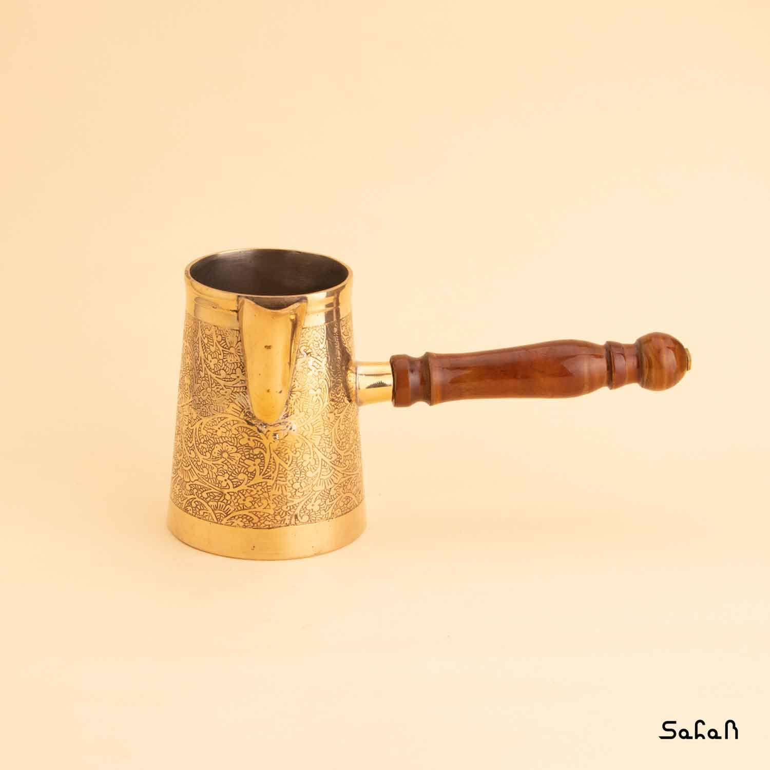 قهوه جوش برنجی طلایی بدون در مدل ژالین سایز 2