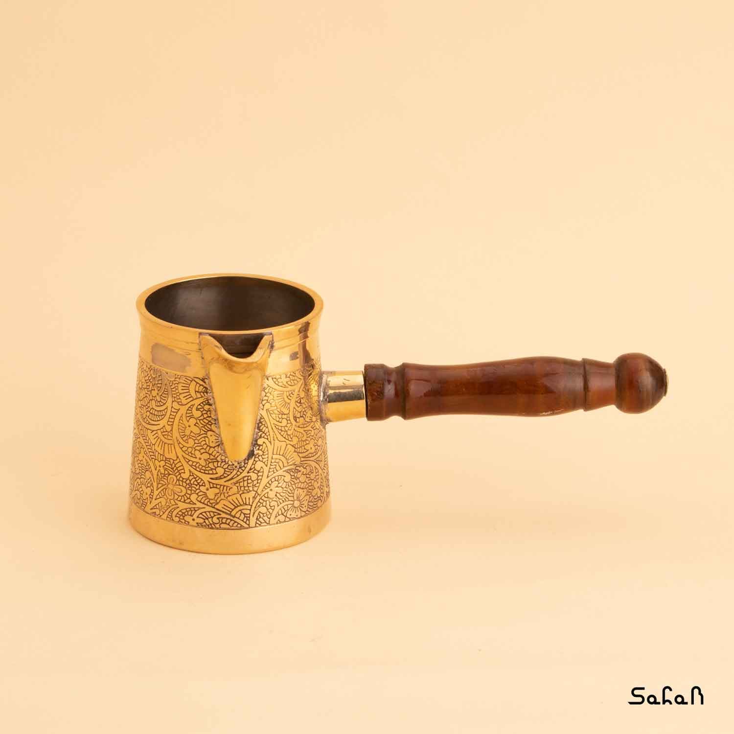 قهوه جوش برنجی طلایی بدون در مدل ژالین سایز 1