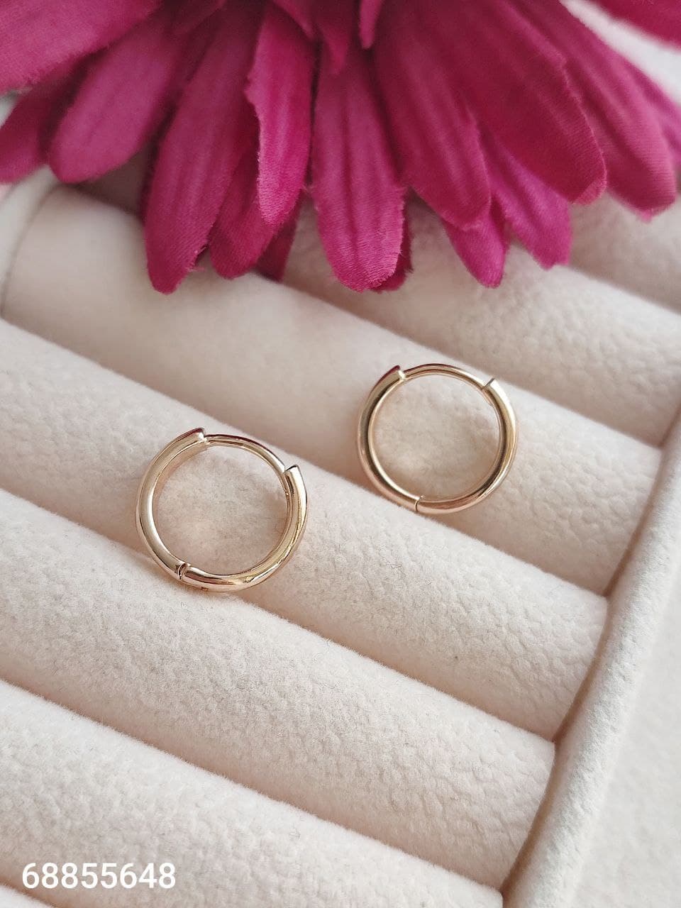 گوشواره حلقه ای جدید طلایی ساده و شیک مارک ژوپینگ ضدحساسیت رنگ ثابت کیفیت عالی کد 1616374