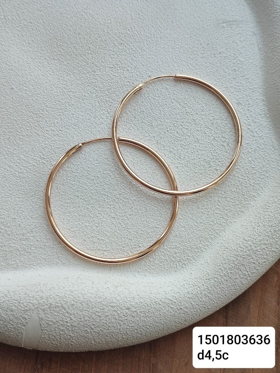 گوشواره حلقه ای جدید مارک ژوپینگ طلایی رنگ ثابت ضد حساسیت آبکاری شده کد 1616365