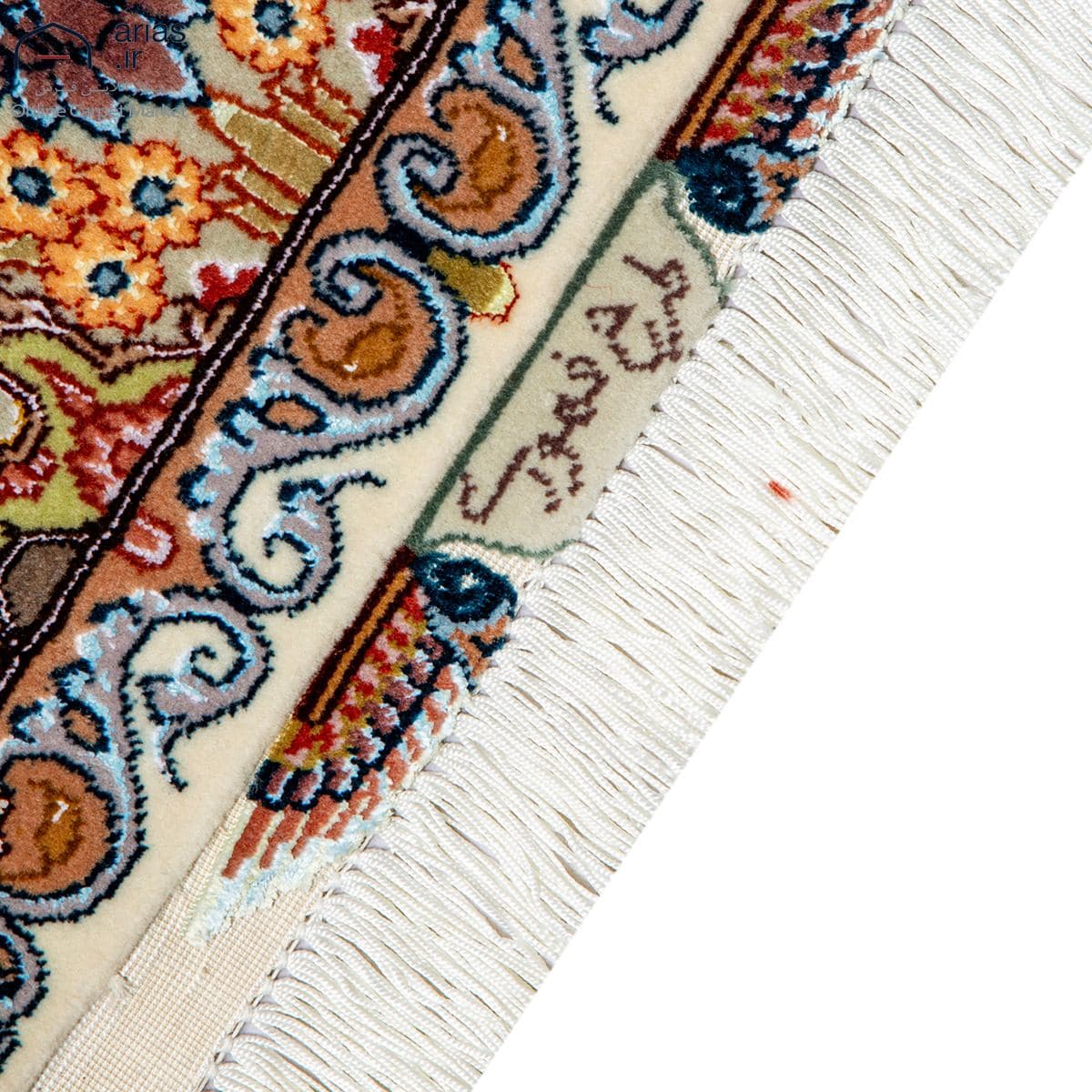 فرش دستباف ذرع و نیم چله و گل ابریشم نقشه نامی بافت تبریز کد D02345T — تصویر ۷