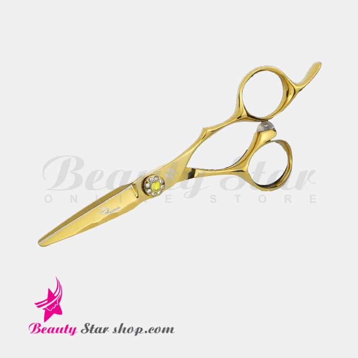 قیچی کوتاهی و کات مو پریمیوم رزونال طلایی مدل P-420 سایز 5 اینچ