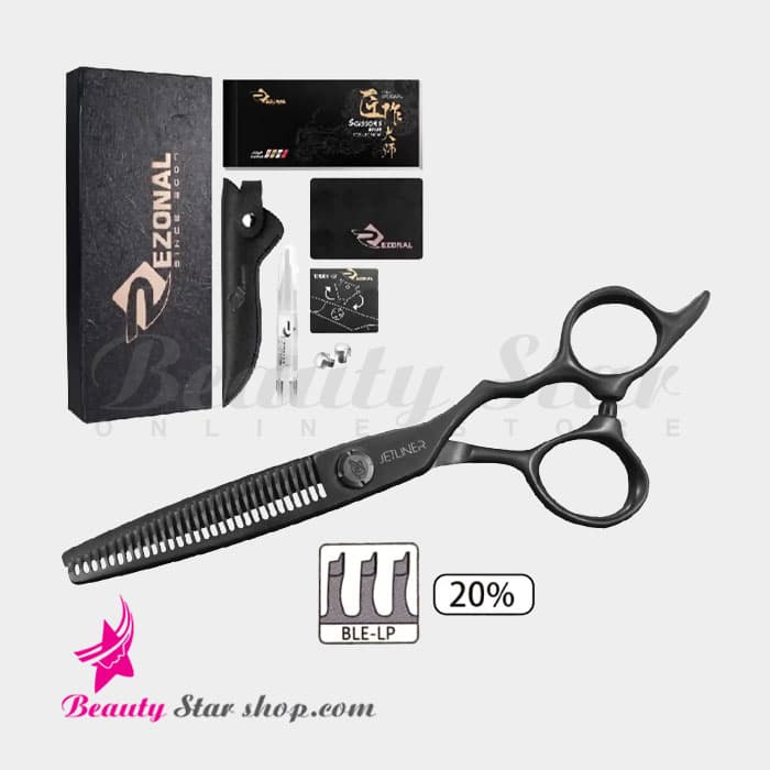 قیچی پیتاژ مو جت لاینر رزونال مشکی مدل DELICATE سایز 5.5 اینچ — تصویر ۲